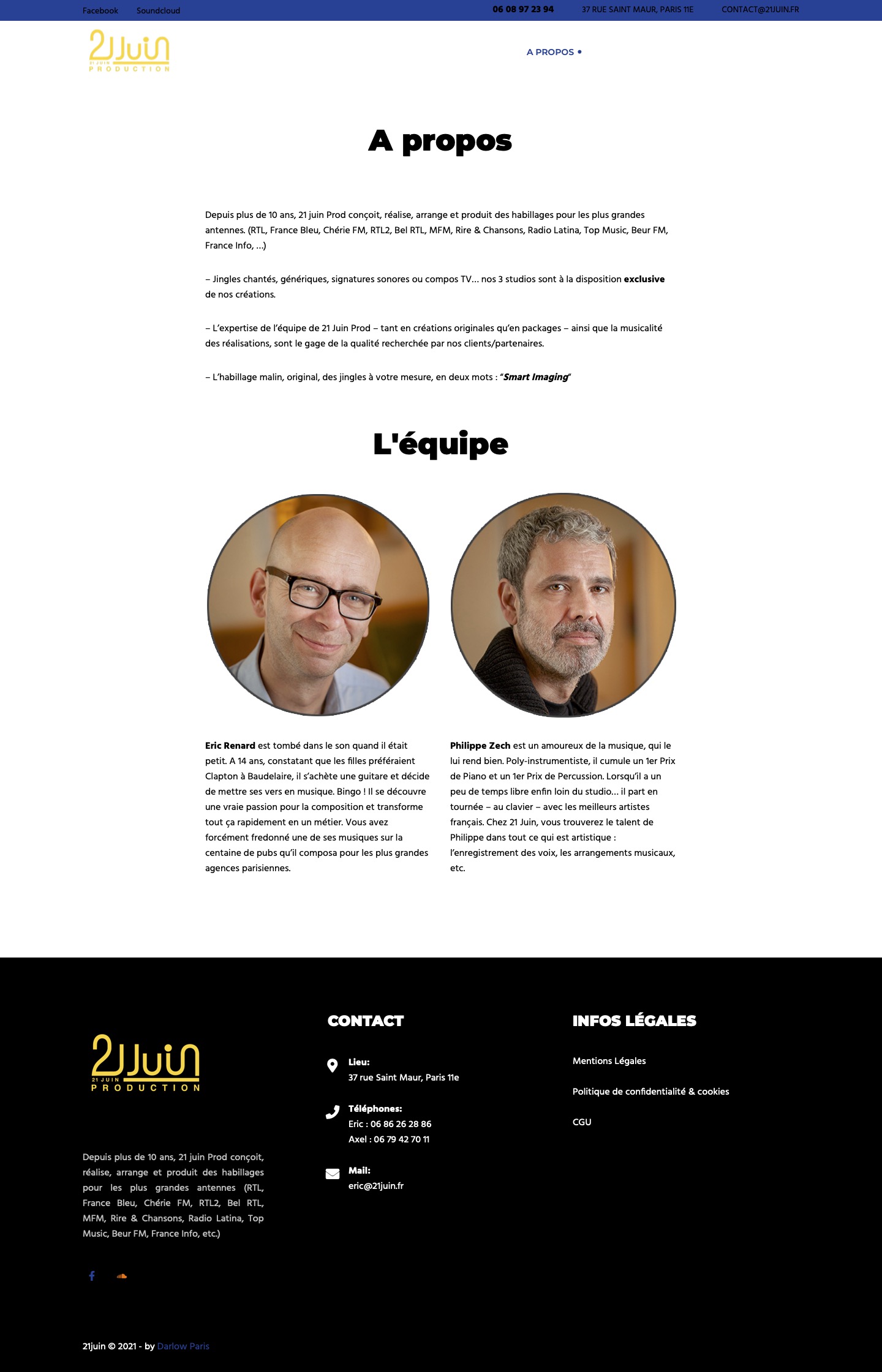 SITE VITRINE I 21 JUIN PRODUCTION I AGENCE DARLOW PARIS