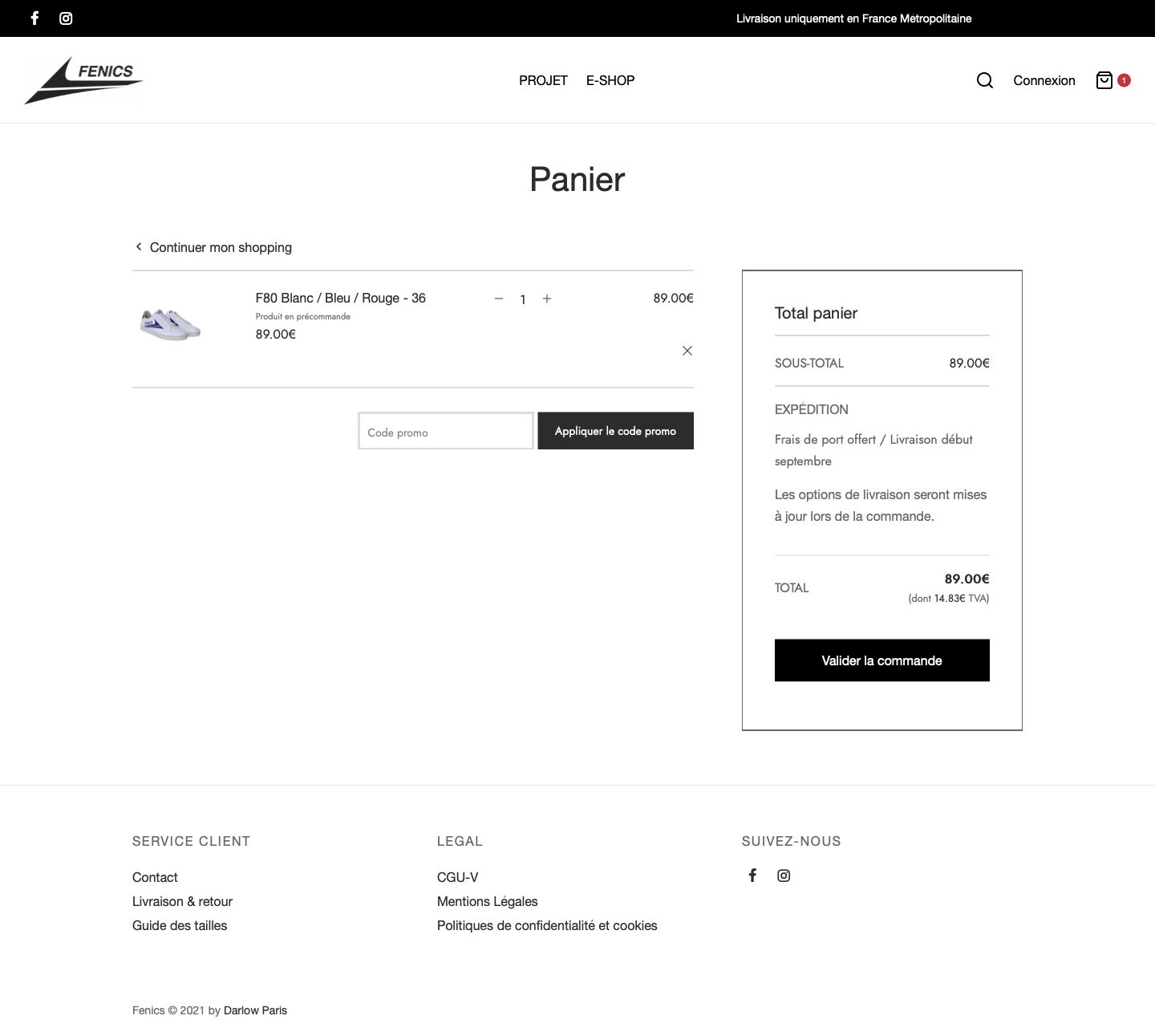 SITE MARCHAND - FENICS SHOES - AGENCE CRÉATION SITE WEB - DARLOW PARIS