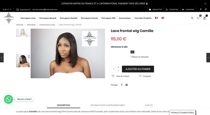 SITE MARCHAND - CALVENDI HAIR - AGENCE SITE WEB DARLOW PARIS